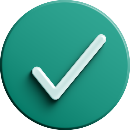 Green round 3D check icon