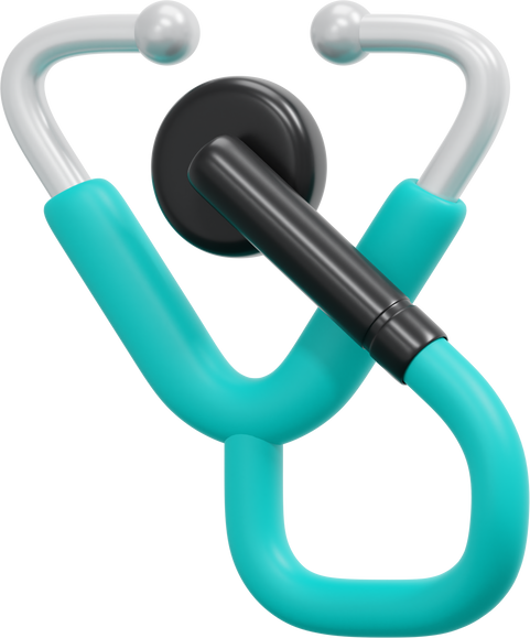stethoscope 3d render icon illustration